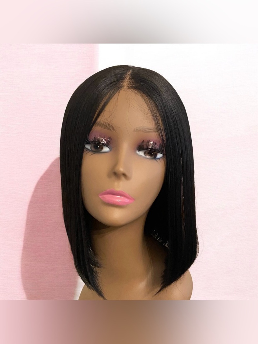 Black Straight Center-Part Bob Wig - Sleek Women Hair